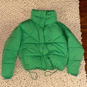 Green puffer jacket oversized from TopShop